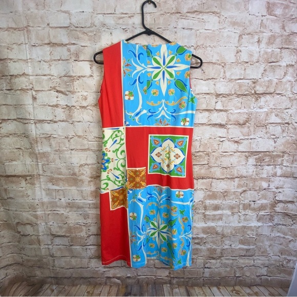 J. McLaughlin Colorblock Floral Catalina Cloth Sophia Sheath Dress Size Medium - Picture 4 of 5